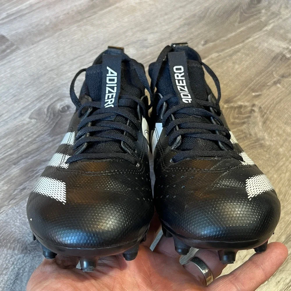 Adidas Adizero Football Cleats Mens 6 Black White IF2519 Molded Spikes
